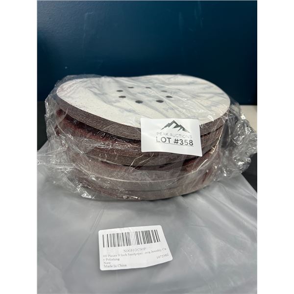 Lot of 9-Inch Sanding/Polishing Discs - 60 PCS
