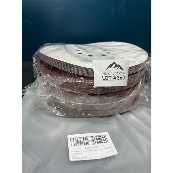 Lot of 9-Inch Sanding/Polishing Discs - 60 PCS