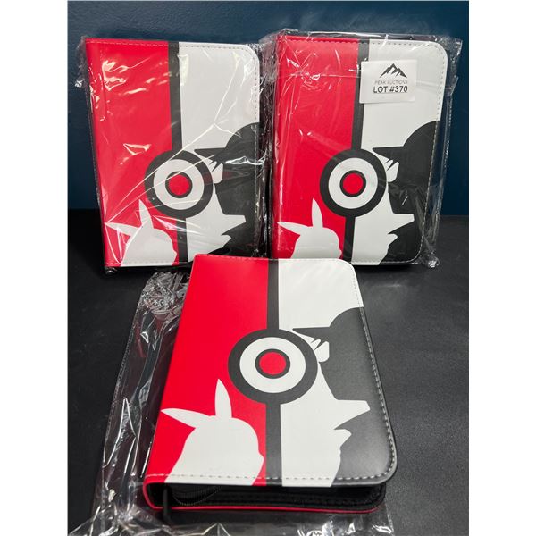 Lot of 3 Pokemon Leather 4-Pocket Premium Card Binders