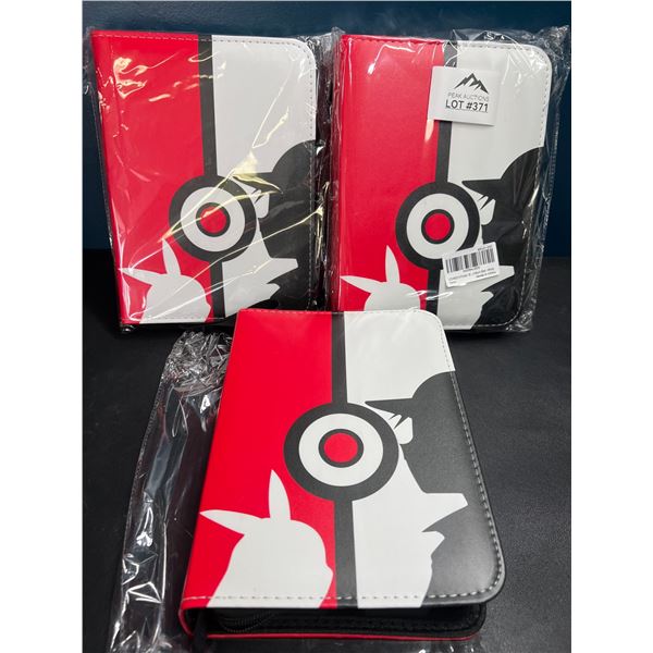 Lot of 3 Pokemon Leather 4-Pocket Premium Card Binders