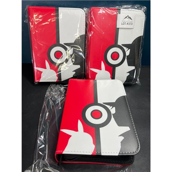 Lot of 3 Pokemon Leather 4-Pocket Premium Card Binders