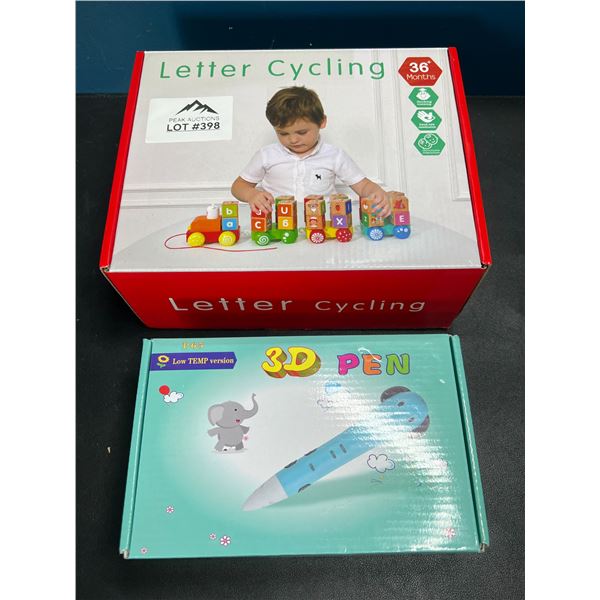 Lot of 2 Assorted Kids Toys - 3D Pen & Letter Train