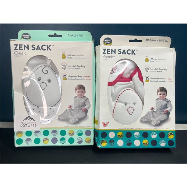 Lot of 2 Zen Sack Sleep Sacs for Infants/Toddlers (Small & Medium Size)