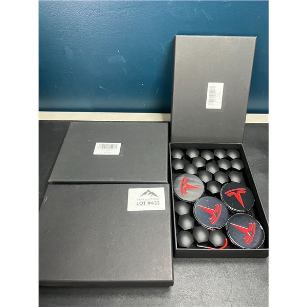 Lot of 3 Sets of Tesla Wheel Centre Caps