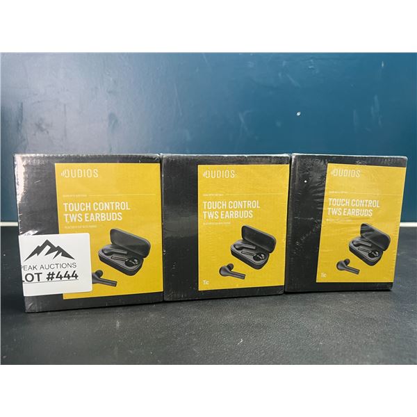 Lot of 3 Touch Control True Wireless Earbuds