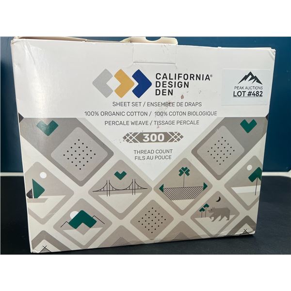 Lot of 1 California Design Den Queen Sheet Set - Light Gray - 300 Thread Count