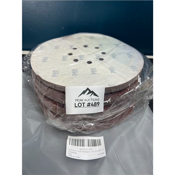 Lot of 9-Inch Sanding/Polishing Discs - 60 PCS