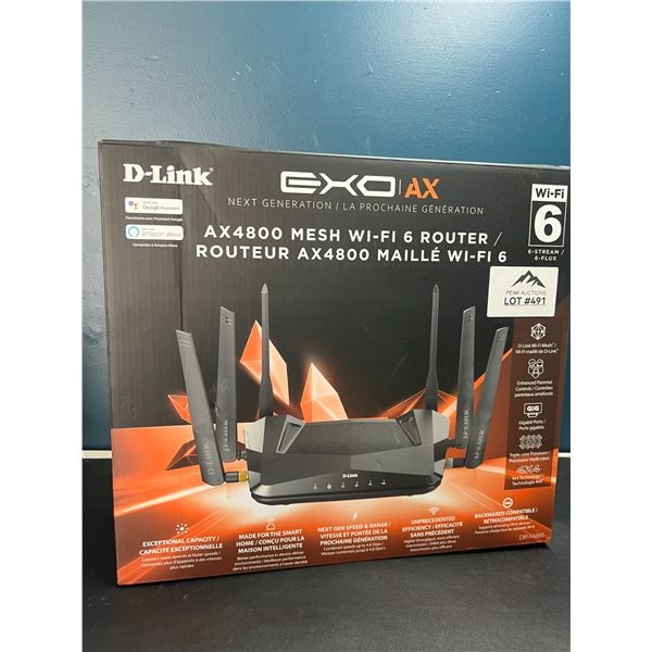 Lot of 1 D-Link AX4800 Mesh Wi-Fi 6 Router