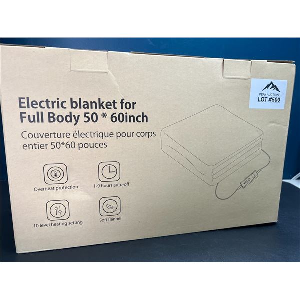 Lot of 1 Electric Blanket for Full-Body (50x60 inch) - Grey