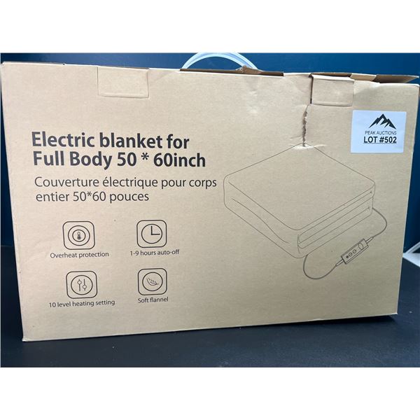Lot of 1 Electric Blanket for Full-Body (50x60 inch) - Grey