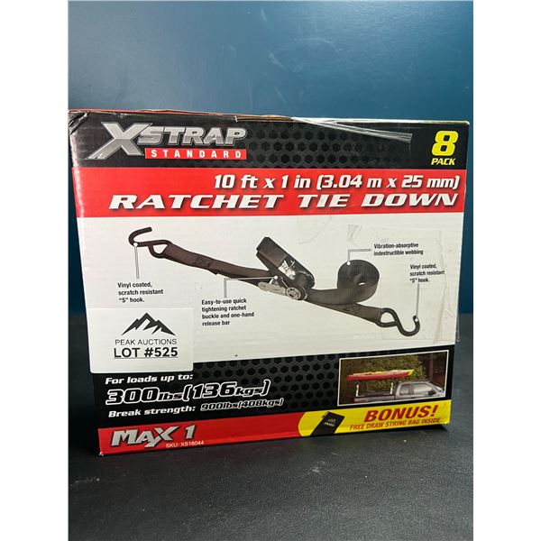 Lot of Ratchet Tie Down Strap - 8pack - 10Ft x 1 inch