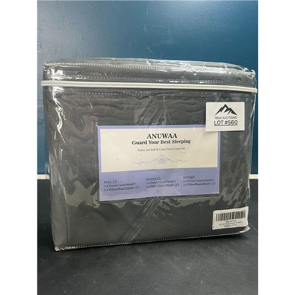 Lot of 1 King Size Duvet Cover Set - Grey