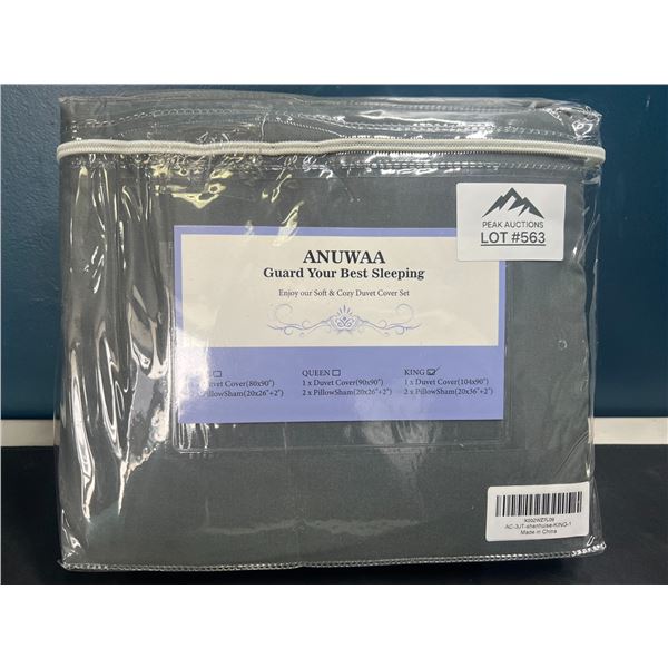 Lot of 1 King Size Duvet Cover Set - Grey