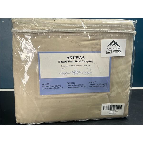 Lot of 1 King Size Duvet Cover Set - Tan