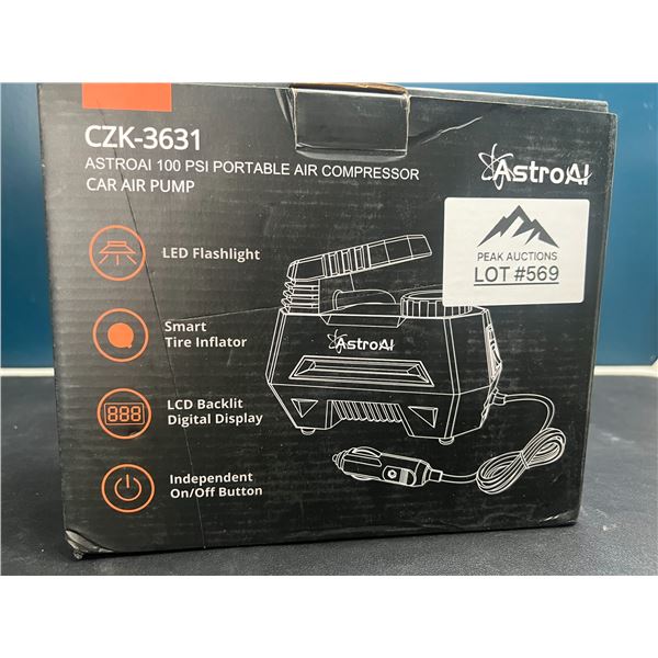 Lot of 1 AstroAI CZK-3631 100PSI Portable Air Compressor/Car Air Pump