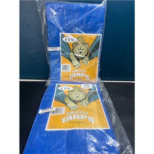 Lot of 2 Grizzly Tarps - 8FT x 10FT