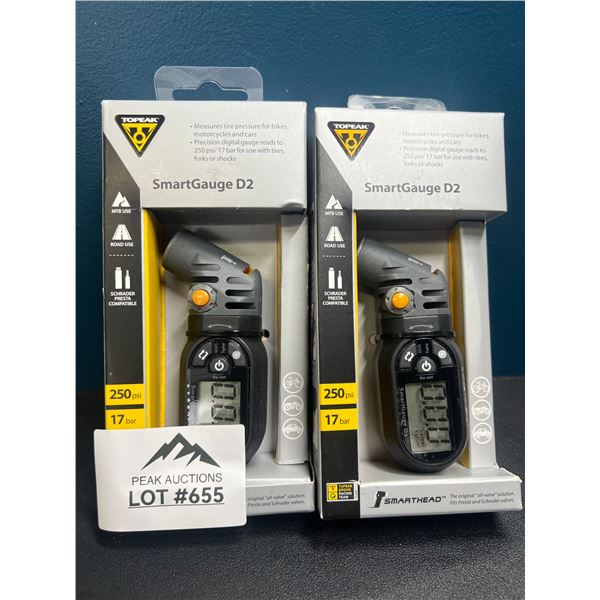 Lot of 2 Topeak SmartGuage D2 Air Pressure Guages