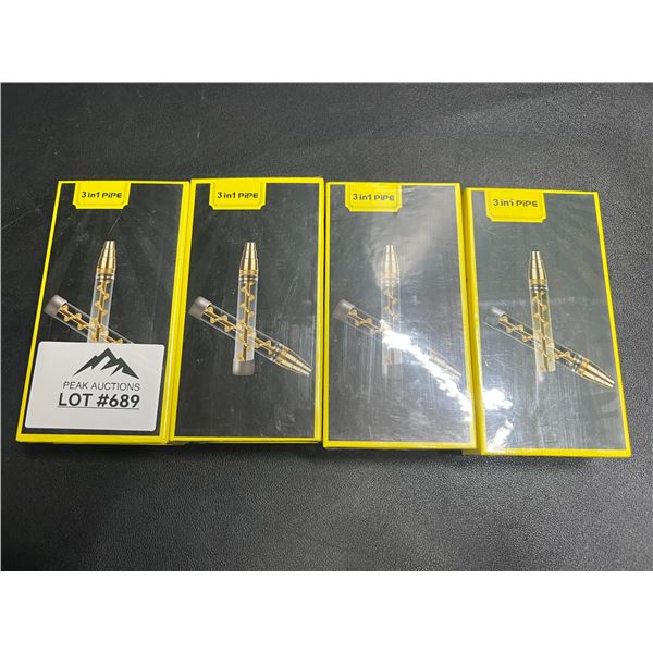 Lot of 4 Glass Pipes for Dry Herbs