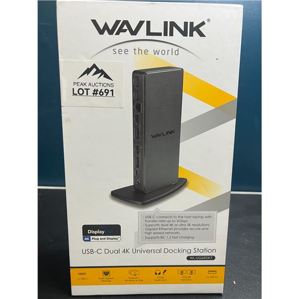 Lot of 1 Wavlink USB-C Dual 4K Universal Docking Station