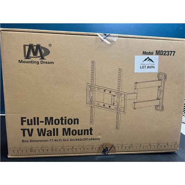 Lot of 1 Full-Motion TV Wall Mount for TV's 26"-55"