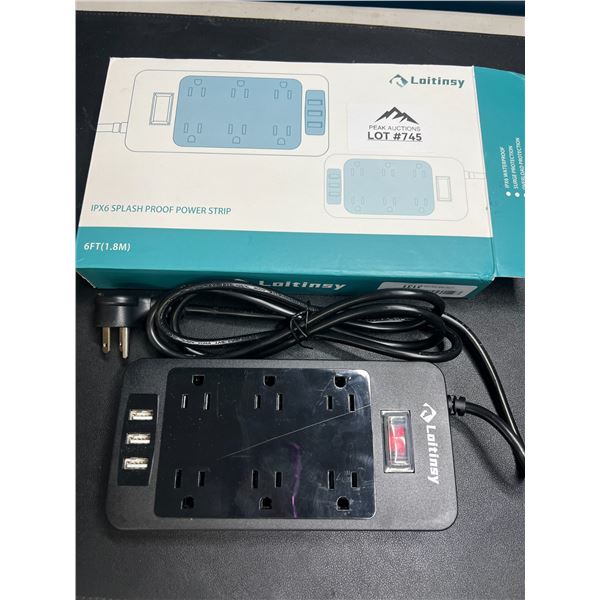 Lot of 1 Power Strip/Surge Protector w/ Mutliple Outlets & USB Ports