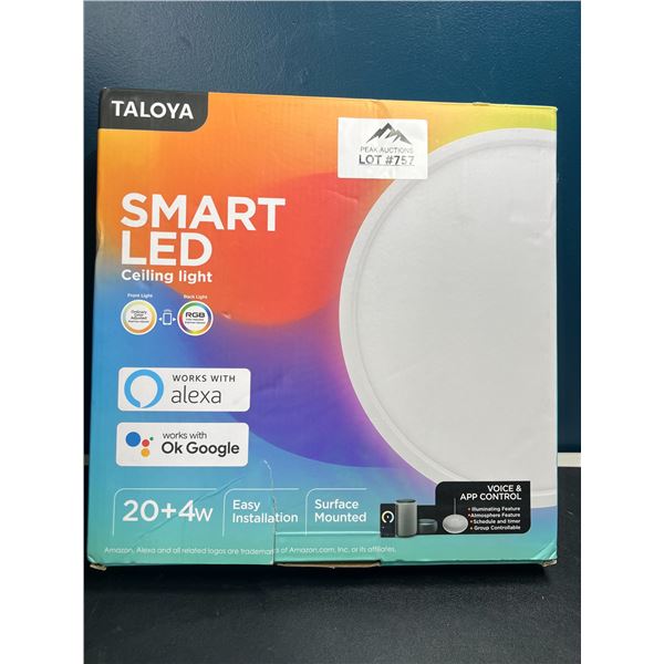 Lot of 1 Taloya Smart LED Ceiling Light w/ Voice & App Control