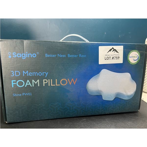 Lot of 1 3D Memory Foam Pillow