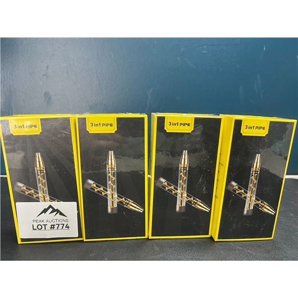 Lot of 4 Glass Pipes for Dry Herbs