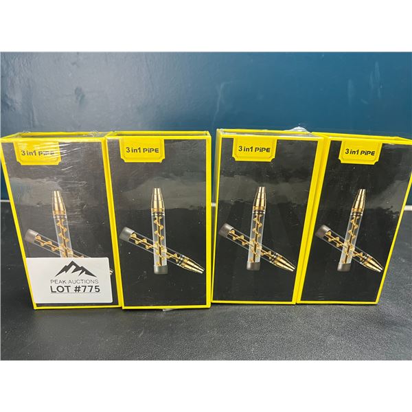 Lot of 4 Glass Pipes for Dry Herbs