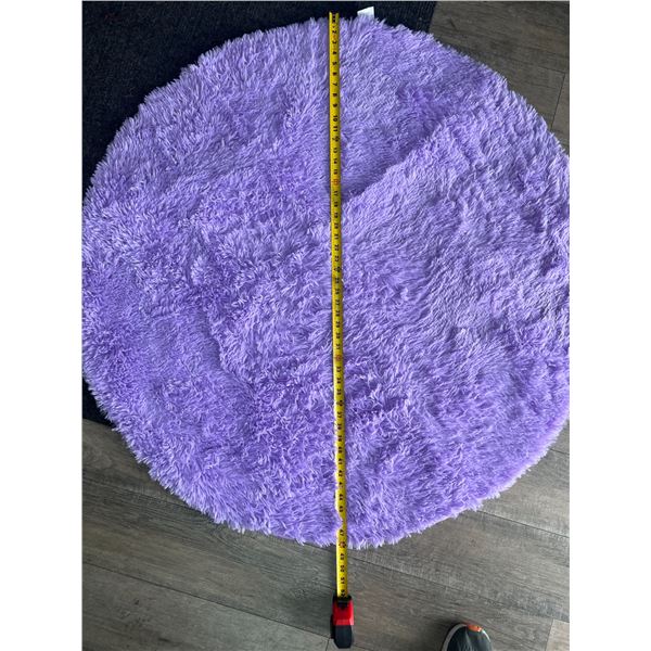 Lot of 1 Round Shaggy/Fuzzy Area Rug - Purple - 48 inches - Large Size