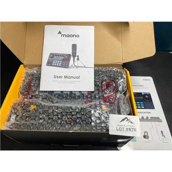 Lot of 1 Maono Portable Podcast Console/Condenser Microphone Set