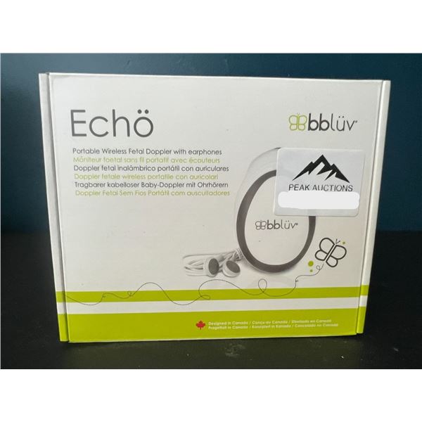 Lot of 1 Echo Portable Wireless Fetal Doppler w/ Earphones - Listen to Baby's Heartbeat at Home!