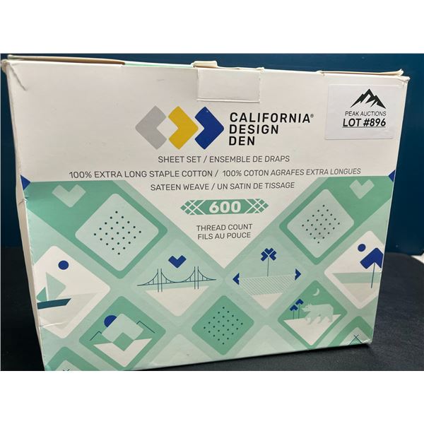 Lot of 1 California Design Den 600 Thread Count Sheet Set - Double Size - White