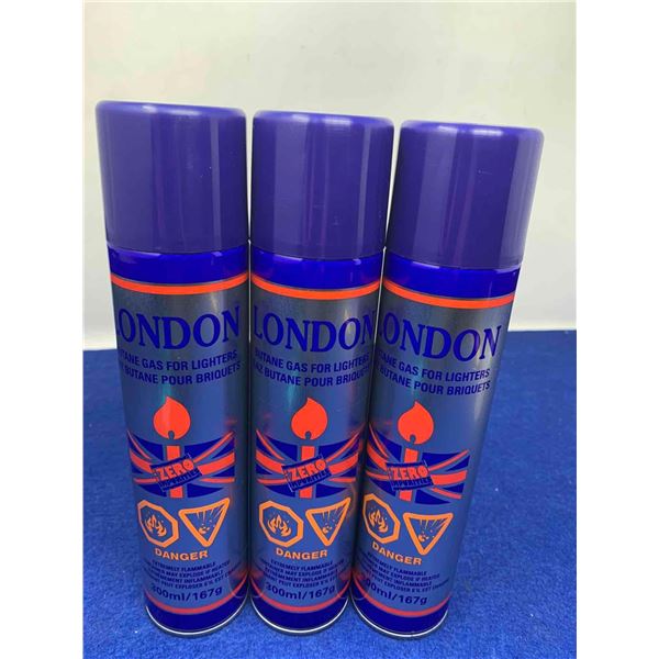 London Butane Gas for Lighters (3 x 300ml)