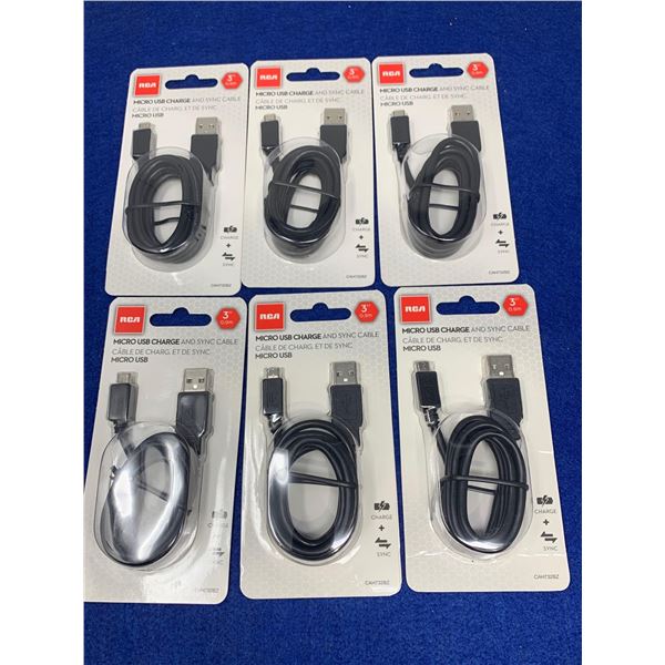 RCA Micor USB Charge and Sync Cable (6 x 3ft)