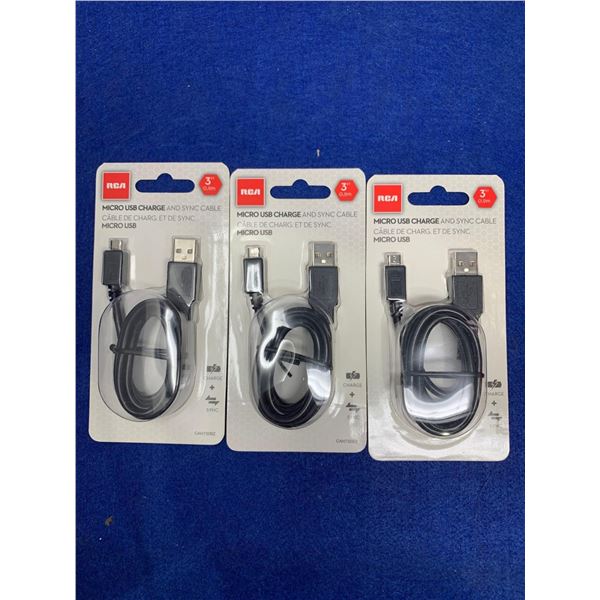 RCA Micro USB Charge and Sync Cable (2 x 3ft)