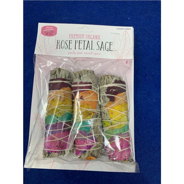 Premium Organic Rose Petal Sage (3 wands)