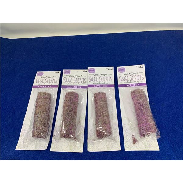 Hand Dipped Sage Scents Oil Infused Scented Sage- Lavender (4wands)