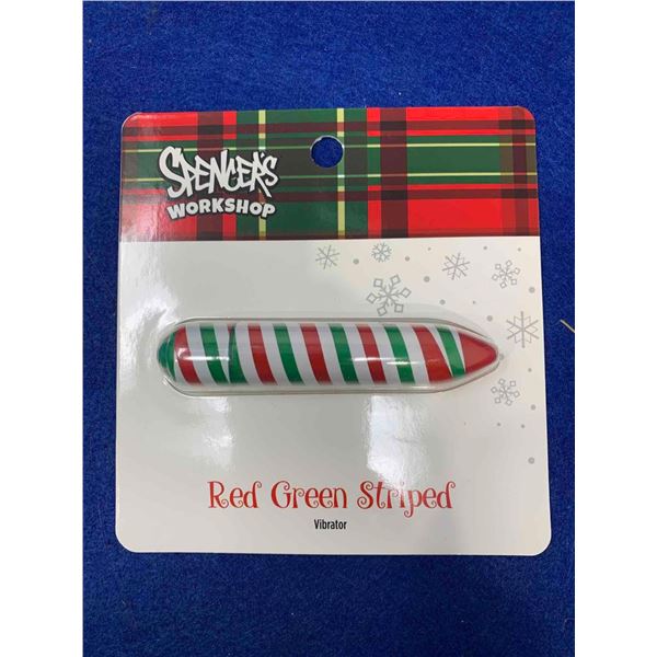 Red and Green Striped Personal Massager