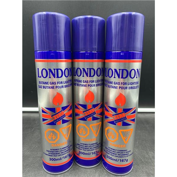 London Butane Gas for Lighters (3 x 300ml)