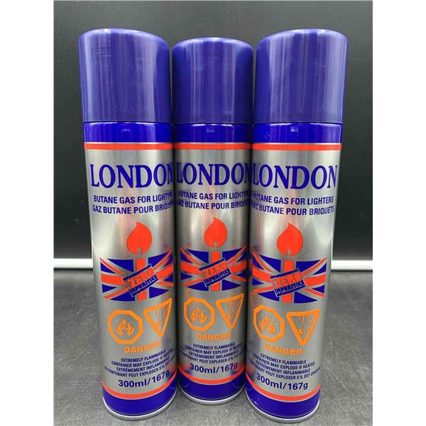 London Butane Gas for Lighters (3 x 300ml)