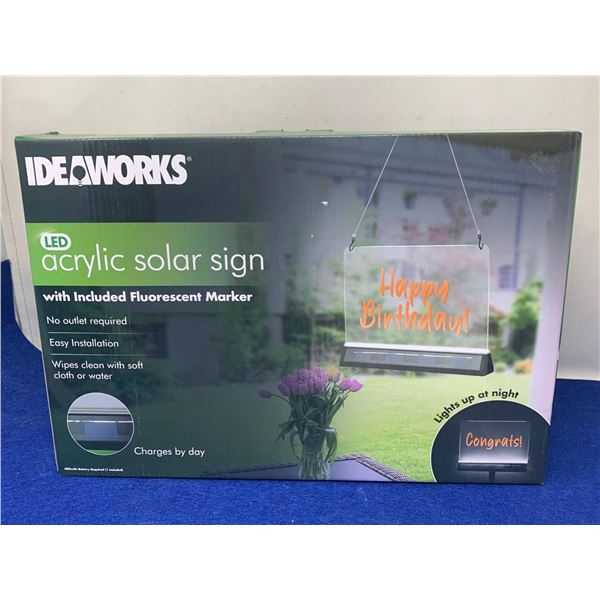 Ideaworks LED Acrylic Solar Sign- with Fluorescent Marker