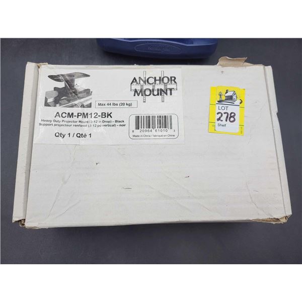 Anchor Mount- Heavy Duty Projector Mount (3-12in Drop) Black
