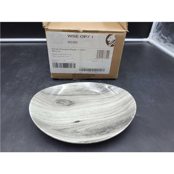 Oval Coupe Plate7.75in Wood Sepia