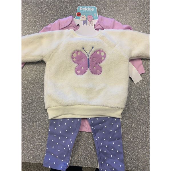Pekkle Plush Top With Body Suit And Pants Size 9M
