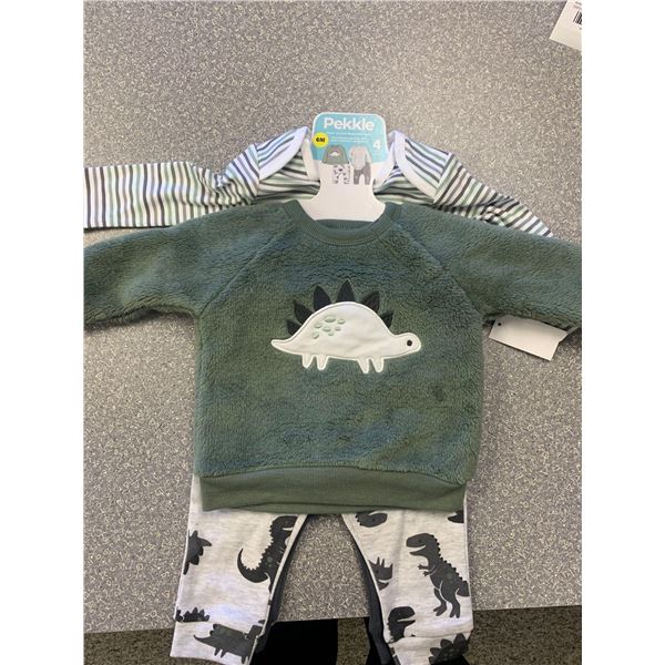 PekklePlush Top With Body Suit And Pants Size 6M