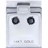 Image 1 : Pair of stamped 14K White Gold Black Diamond Solitaire 1.50 Carat Earrings Appraisal Certificate $12