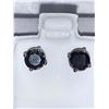 Image 2 : Pair of stamped 14K White Gold Black Diamond Solitaire 1.50 Carat Earrings Appraisal Certificate $12