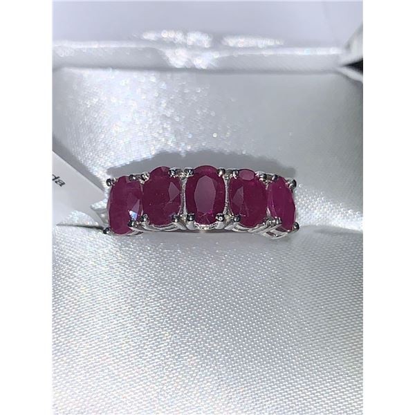 Ladies 14K White Gold 3.50 Carat Solitaire Ruby anniversary ring Appraisal Certificate $2130.00