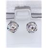 Image 2 : Set of 2.00 Carat Moissanite Solitaire Earrings set in 10K Gold Rhodium Plated Appraisal Certificate